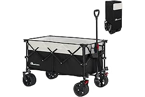 Moon Lence Collapsible Folding Wagon Cart with Big Wheels