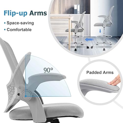 Miniatura 4 de JHK Silla de dibujo silla de escritorio de pie silla de oficina alta para escritorio de pie silla de escritorio alta sillas de oficina ajustables