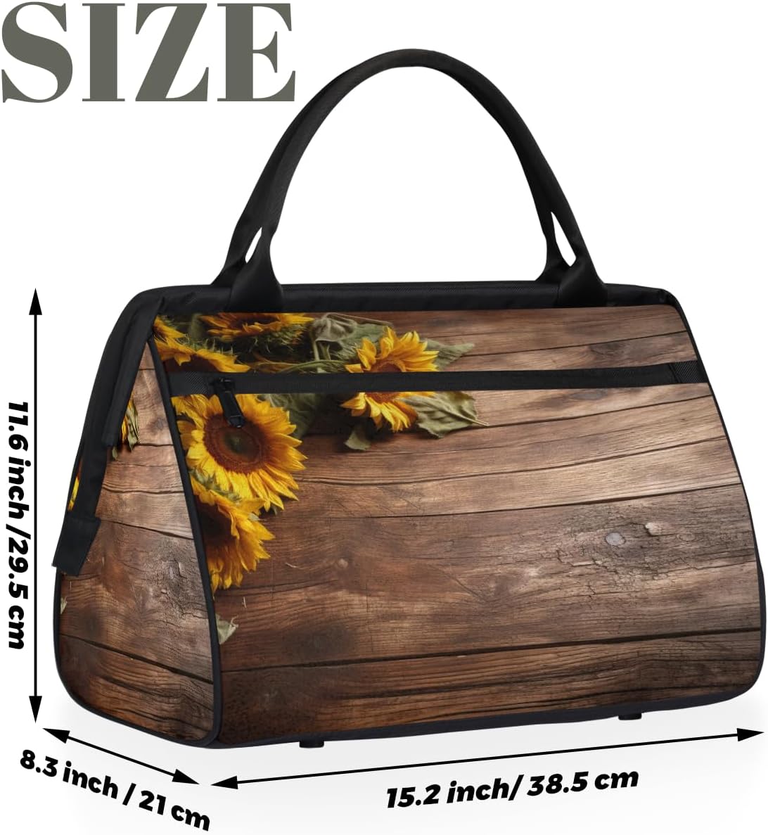 Travel Gym Bag - Plank Wooden Boards Large Capacity Tote for Men Women - Shoulder Weekender Bag for Travel Yoga School - Mommy Hospital for Labor Delivery
