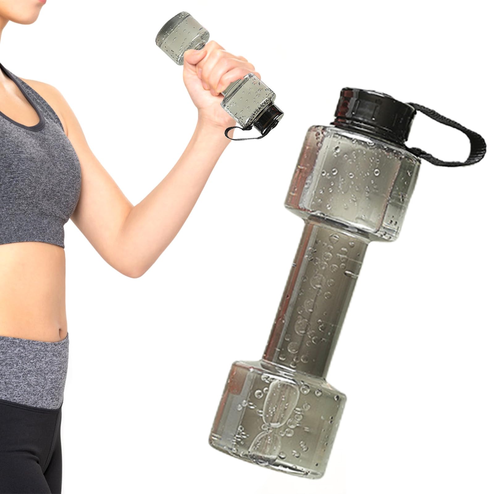 Dumbbell Water Bottle – 700ml Fitness Dumbbell Shaped Sports Bottle | Leakproof bpa-frees Travel Hydration Jug, Portable Gym Accessory for Running Yoga Cycling, Camping Outdoor Workouts