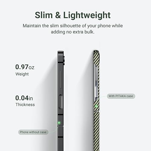 Miniatura 3 de pitaka Z Flip 5 - Funda compatible con MagSafe, funda delgada y ligera para Samsung Flip 5 con una sensación táctil sin funda, hecha de fibra de