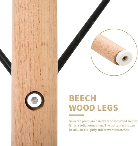 Miniatura 4 de Mesa de comedor redonda de cristal pequeña, mesa de cocina moderna circular de 32 pulgadas con patas de madera para cenar, espacios pequeños