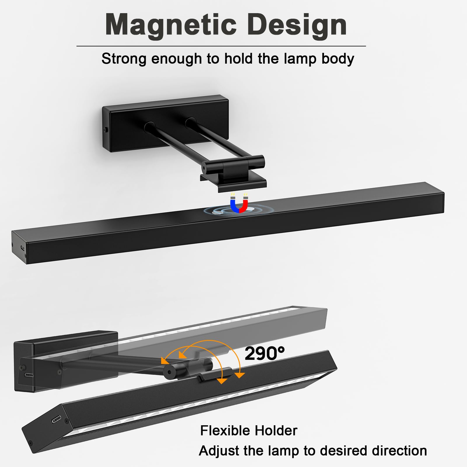 LABOREDUCER Iluminación de imagen inalámbrica, lámpara de imágenes inalámbrica con batería, iluminación de dardos, iluminación de dardos, lámpara de pared LED con 3 temperaturas de color, mando a