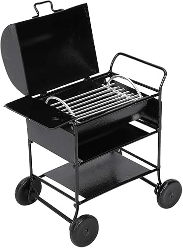 Miniatura 4 de Mini parrilla de casa de muñecas, parrilla de barbacoa en miniatura, modelo de hierro, herramienta de cocina de casa de muñecas 112, adorno de