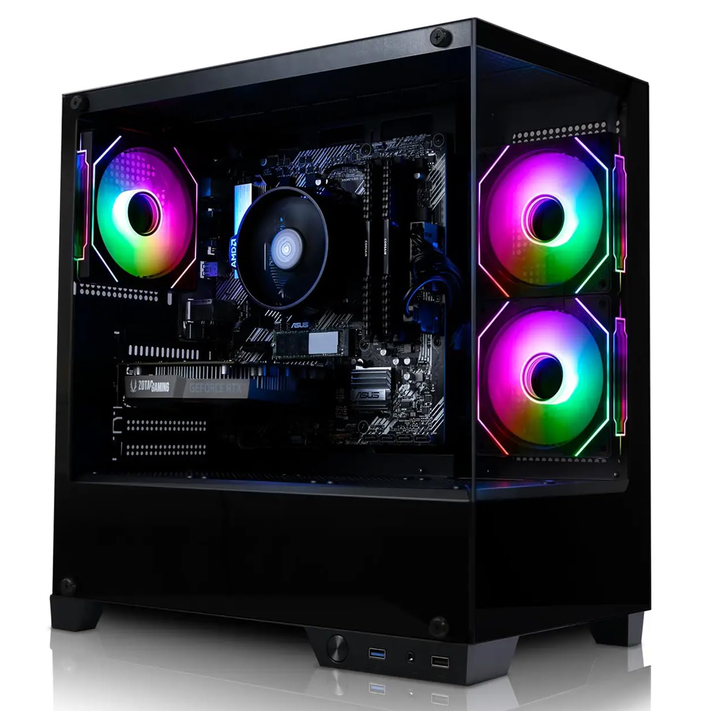 ADMI Gaming PC - AMD Ryzen 7 5700X - NVIDIA RTX 5060 8GB GDDR7 - DDR4 16GB - NVMe 1TB - WIFI - Charger RGB Case (Black) - No Operating System