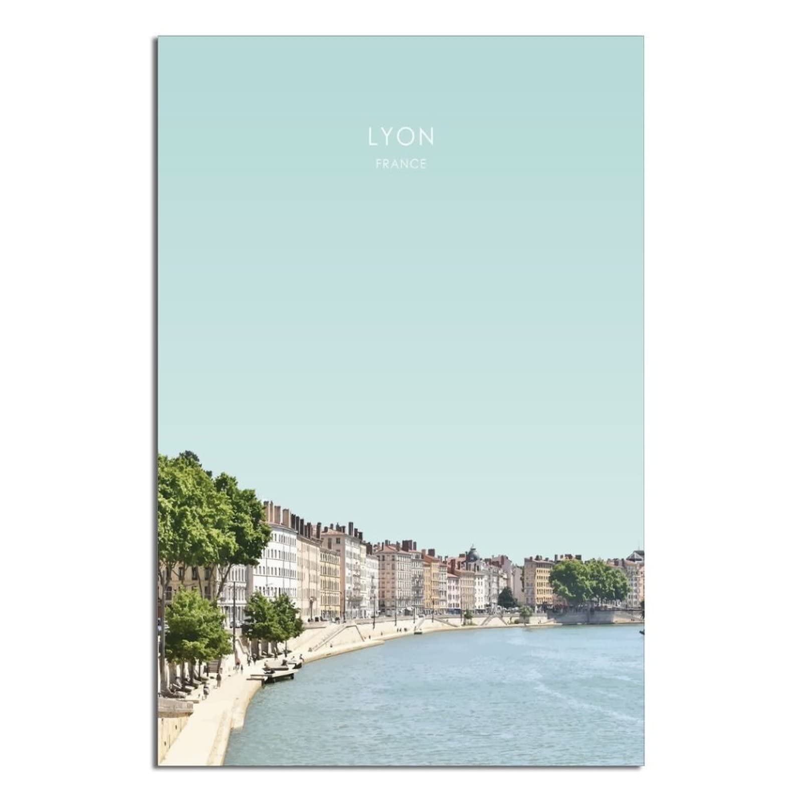 Orbana Unframe-Style Lyon France Vintage Travel Posters 20X30inch(50X75cm) Canvas Print For Living Room, Bedroom, Dorm, Home, Office Wall Decoration