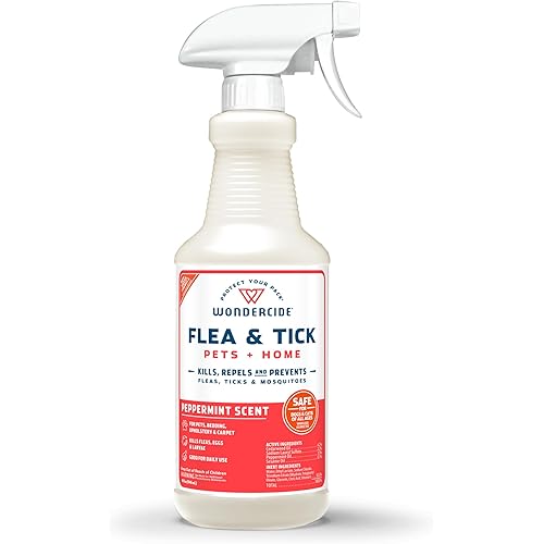 Wondercide - Flea, Tick & Mosquito Spray for Dogs, Cats, and Home - Control, Prevention, Treatment - with Natural Essential Oils - Pet and Family Safe - Peppermint 16 oz