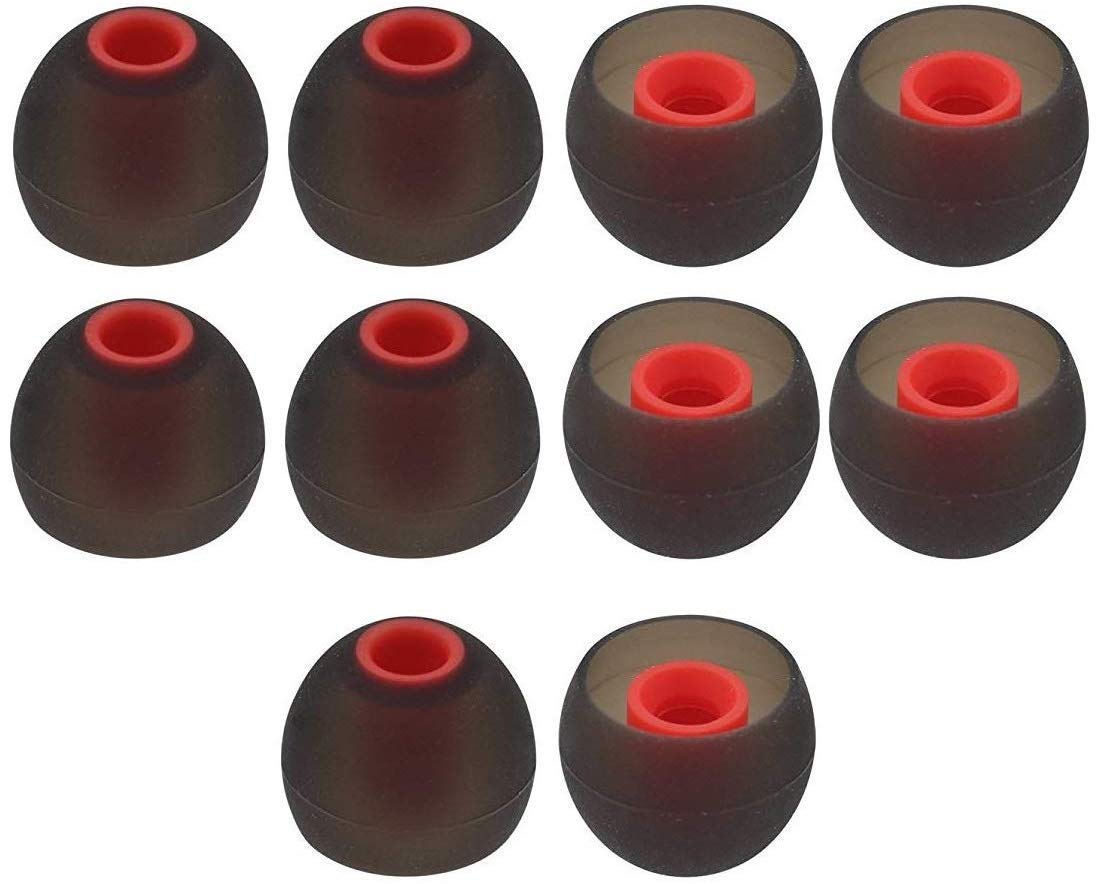 Large Replacement Silicone Eartips Eargels Ear Tips Compatible with Senso, Zeus, Otium, Hussar, Sony MDR, Tozo, Mpow Headphones & Earphones (Large - 5 Pairs) (Large - 5 Pairs)