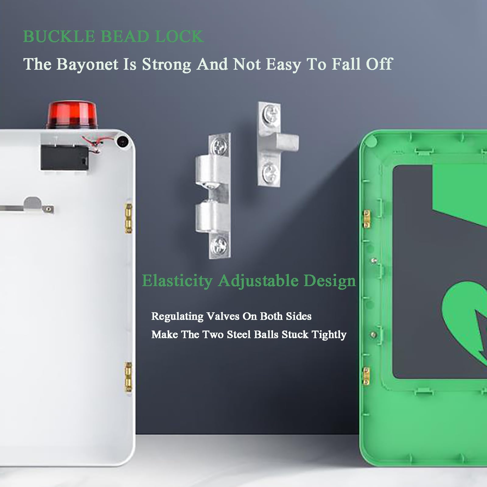AED-Defibrillator-Aufbewahrungsschrank, AED-Defibrillator-Wandschrank mit Licht- und Alarmsystem, Erste-Hilfe-Schrank, Trennwandposition einstellbar, für Zuhause/Büro/Krankenhaus