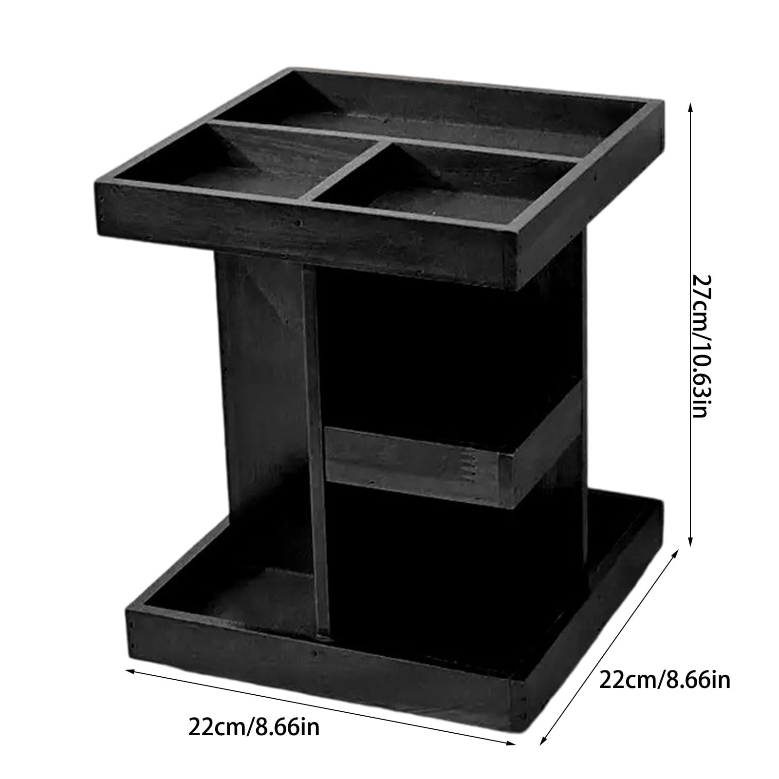 Organizador de tocador giratorio eficiente, 360 grados, múltiples capas, de madera, para almacenamiento de cosméticos, ahorro de espacio, estante de escritorio