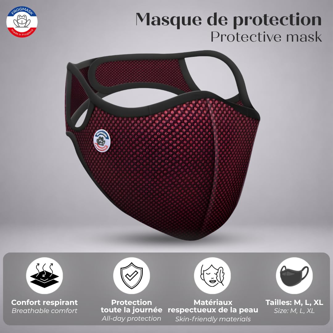 FROGMASK – Staubschutzmaske – Fahrrad – Motorrad – Unisex – waschbar – wiederverwendbar + 1 FFP2-Filter