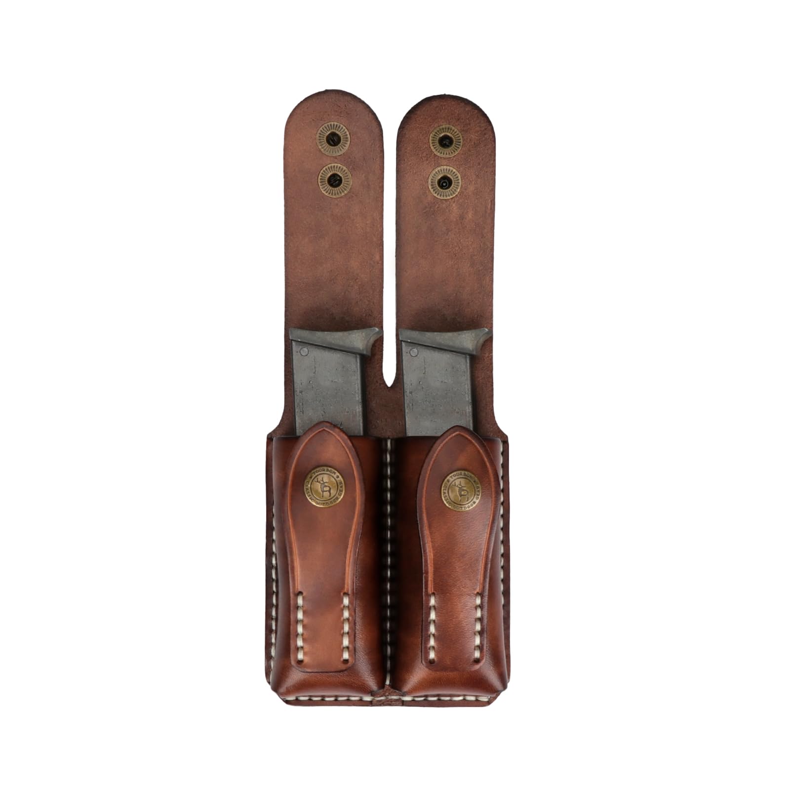 TOURBON Pochette en Cuir véritable pour Chargeur de Pistolet, Carabine, Ceinture, étui pour Chargeur Rapide
