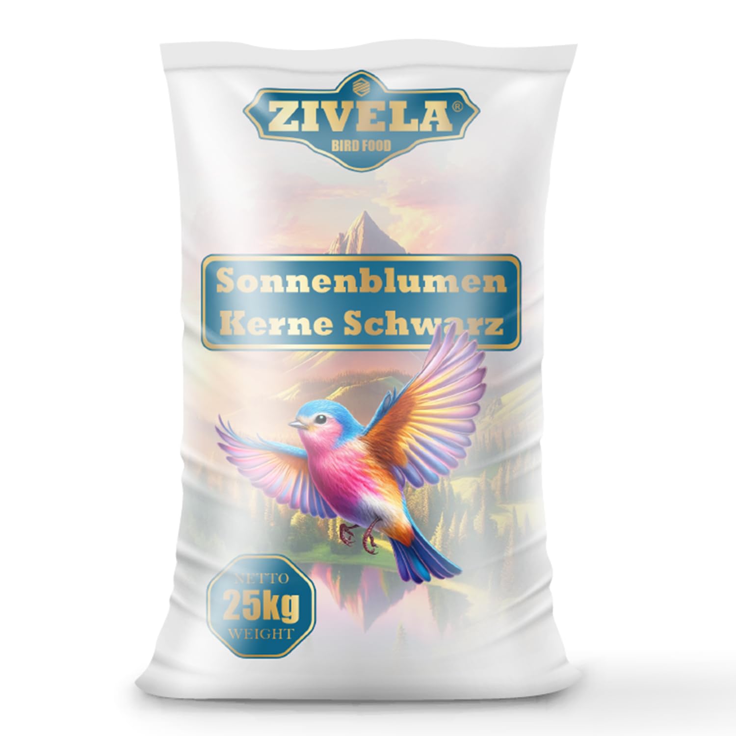 Semillas de Girasol Negras 25 kg, Zivela, para pájaros, nutrientes y sabrosas para Tus Amigos con Plumas, 25 kg de Semillas de Girasol Negras para Aves Silvestres
