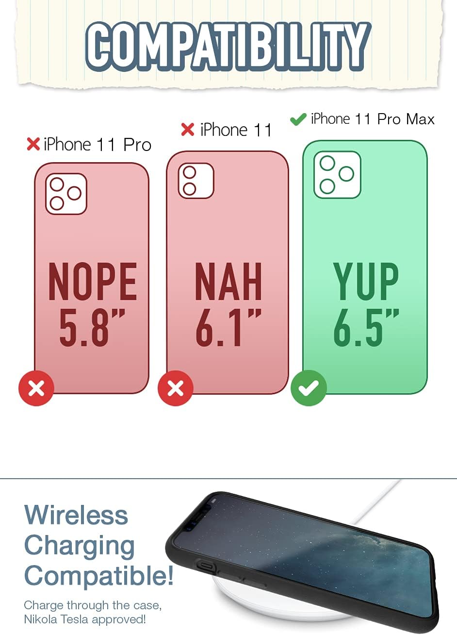 Smartish® iPhone 11 Pro Max Wallet Case - Wallet Slayer Vol. 2 [Slim Protective Kickstand] Credit Card Holder (Silk) - Black Tie Affair - Image 6