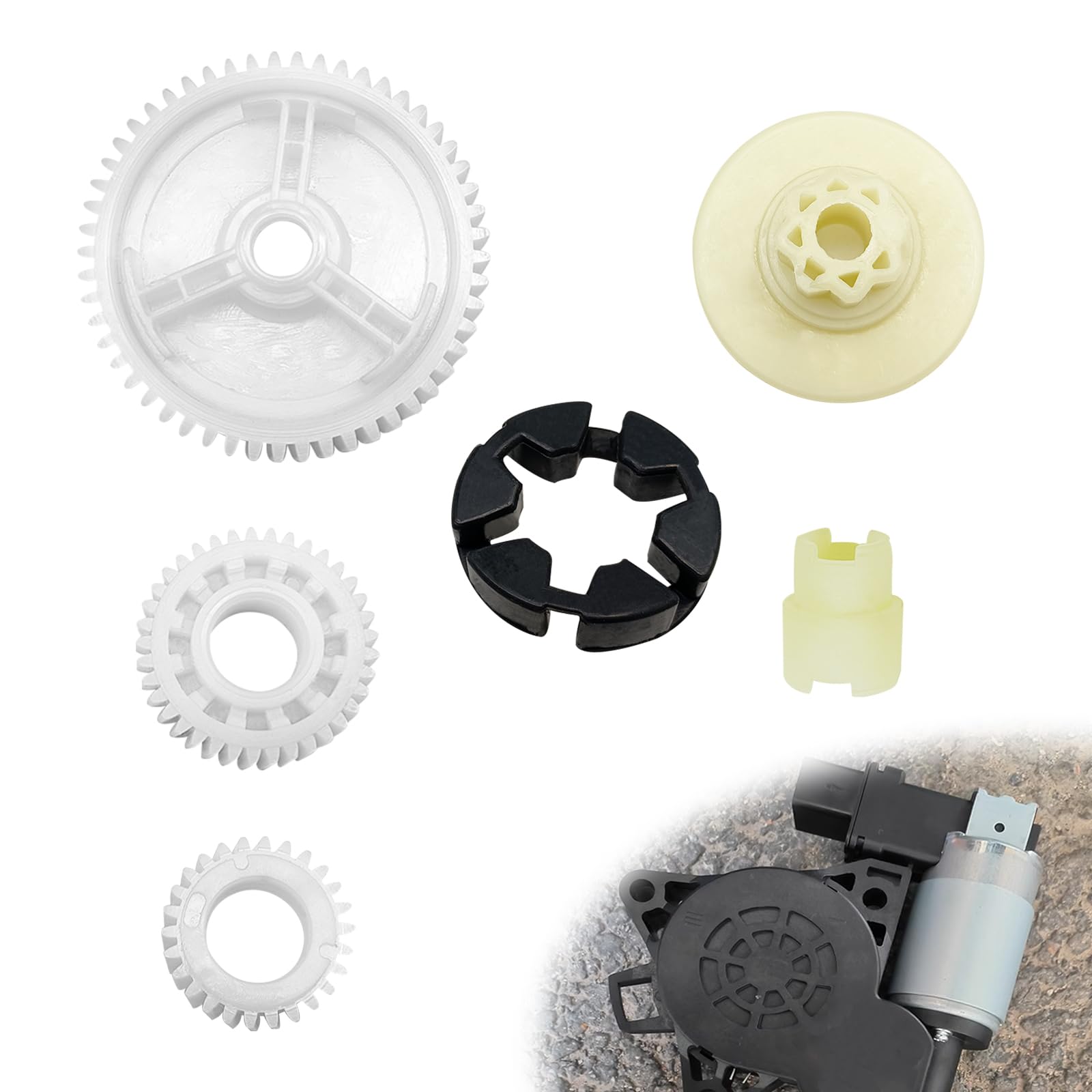 6Pcs Power Window Motor Gears, Window Glass Lifting Regulator, Power Window Motors Gear Lift Regulator Repair Kit Compatible with Mazda 3 5 6 CX-7 CX-9 RX8