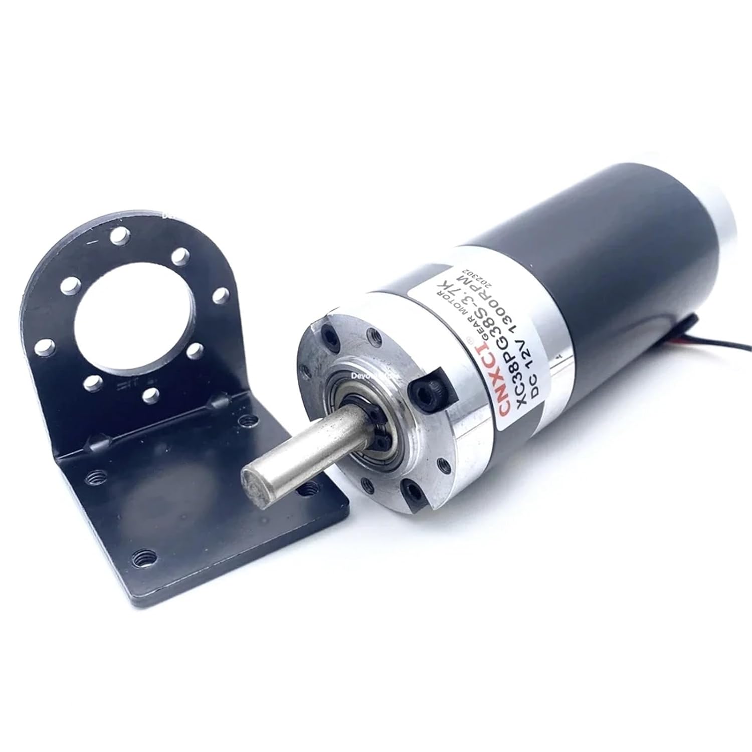 38MM Planetary Brushed DC Gear Motor 38PG38S 8MM Shaft DC 12V/24V High Low Speed Geared Motor(1 Ratio 13.7-350rpm,12V with Bracket)
