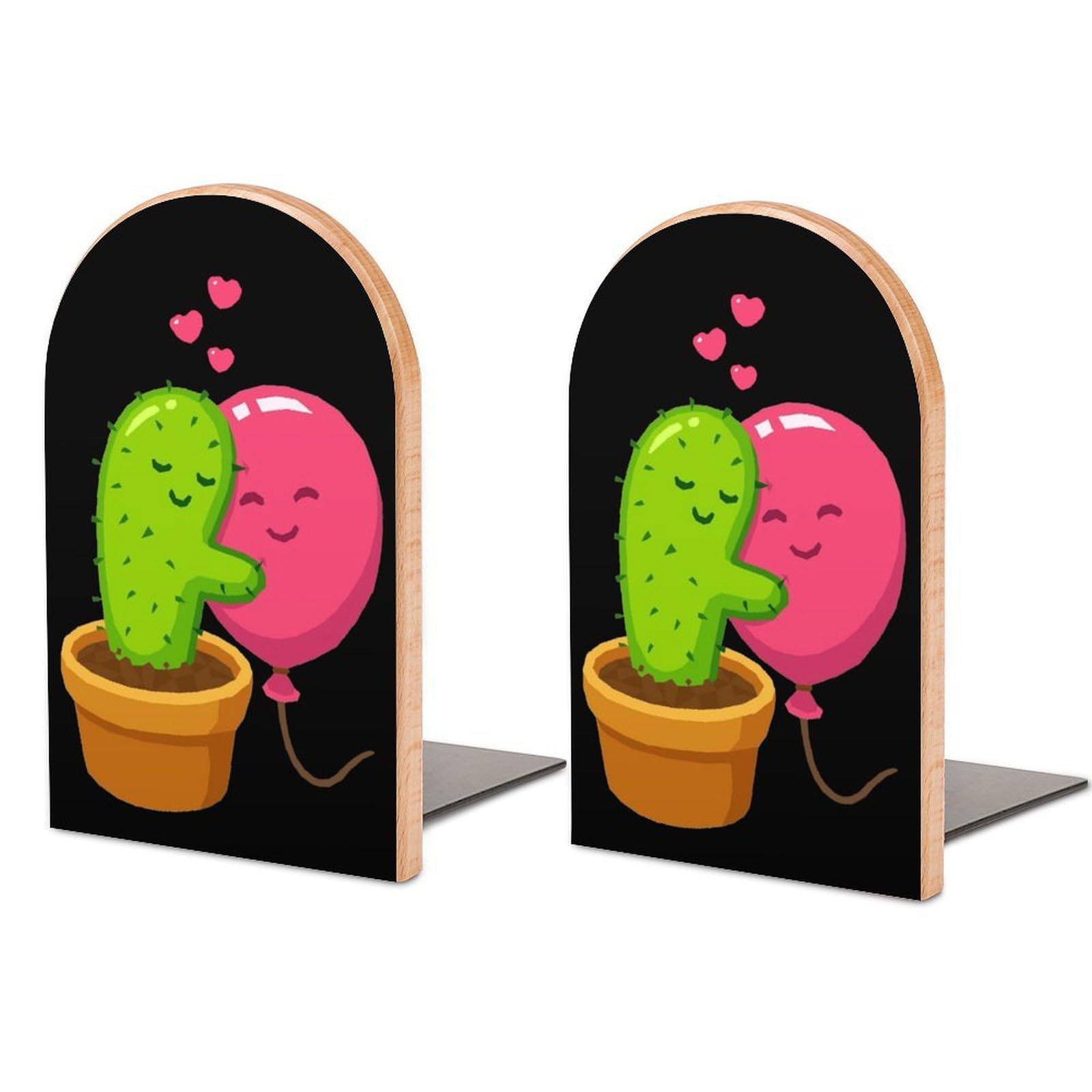 Nclqvjxzkhw Style Cute Cactus And Balloon Hug Book Ends For Shelves Bookends Bookshelf Holder Stand Books Stopper Home Office Decor