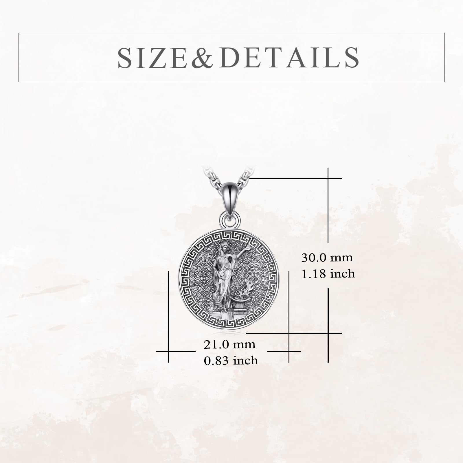 YFN Collar de Dios Griego de plata de ley con colgante protector religioso para mujeres y hombres