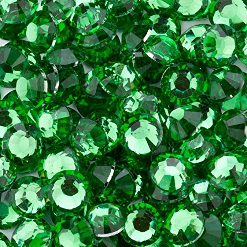 MajorCrafts 2000pcs 5mm ss20 Flat Back Resin Rhinestone Embellishment Gems (Forest Green C16)