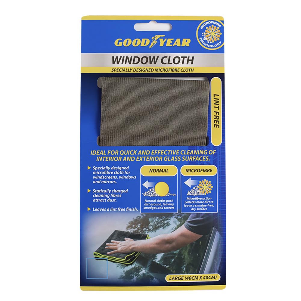Goodyear microfibre Window Cloth I Designed Microfiber Cloth for windscreens windows and mirrors, Multi, Standard - Image 2