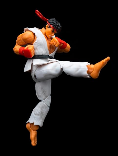 Foto 4 de 7 de Jada - Street Fighter II Ryu, Figura Articulada 15cm, con Manos y Cabeza Intercambiables, Accesorios y 20…