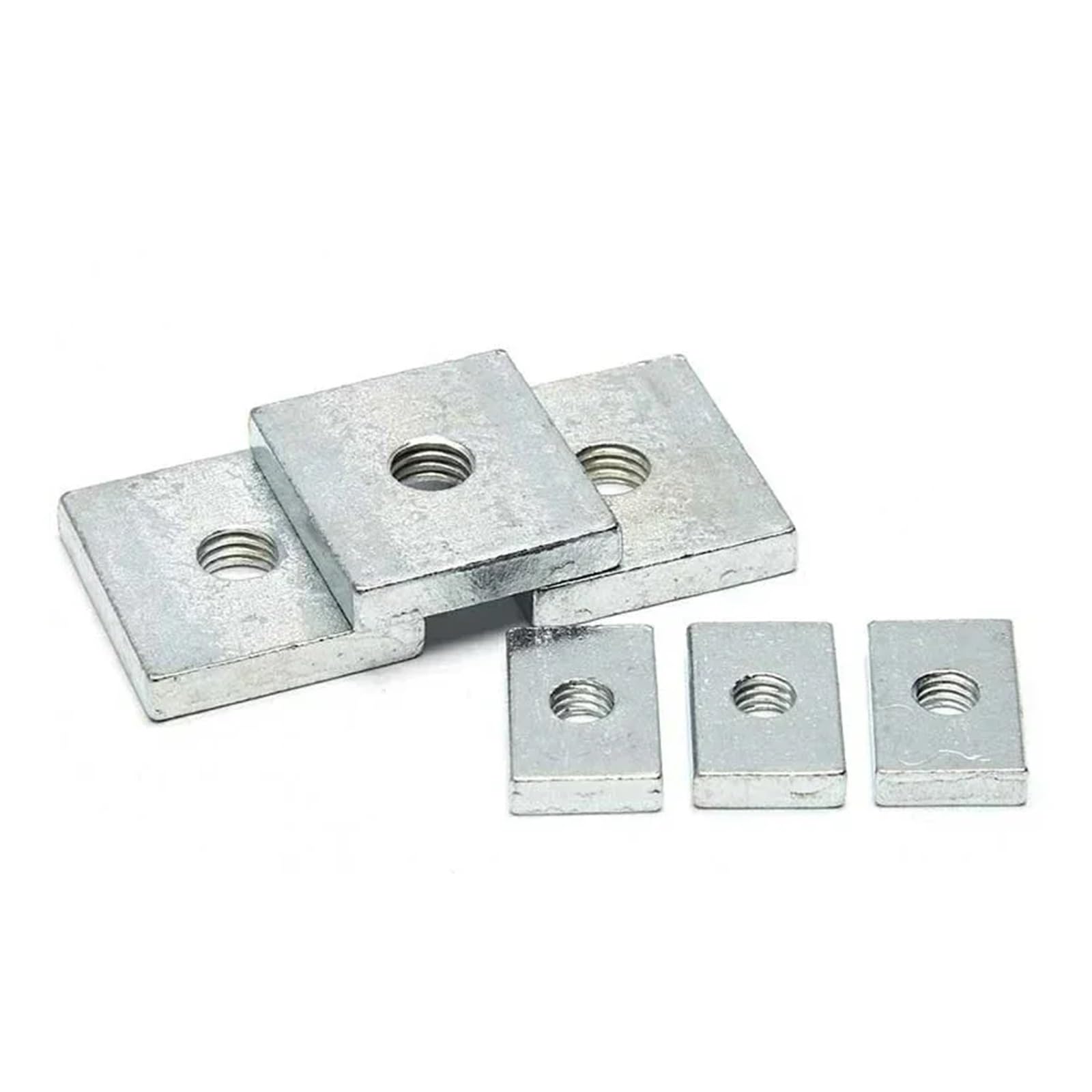 Tuercas rectangulares de acero al carbono galvanizadas | M3/M4/M5/M6/M8, 10/50 piezas, for perfil de aluminio Accesorio: Montaje(50pcs,M6-11x8x4mm)