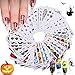 Kalolary 48 Piezas Halloween Pegatinas Uñas al Agua Decorativas Flores Pegatinas Transferencia Agua Calcomanías Uñas Etiquetas Engomadas para DIY Decoración de Arte de Uñas Patrón