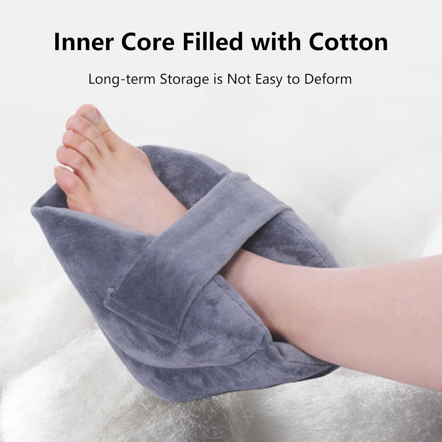 TsoLay Almohadas Protectoras para el talón, 1 par de Almohadas Protectoras para el talón antiescaras con Cierre de Correa mágica, Cojines Ajustables para el Tobillo, para postrados en Cama