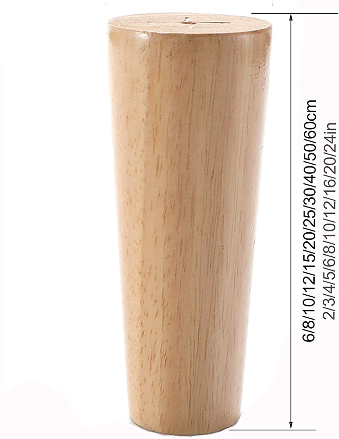 Patas De Madera Maciza Natural para Muebles, Patas De Madera para Gabinetes, Patas De Mesa, Herrajes De Muebles De Moda, Reemplazo para Sofá Cama, 4 Piezas, Patas D,60cm/24in