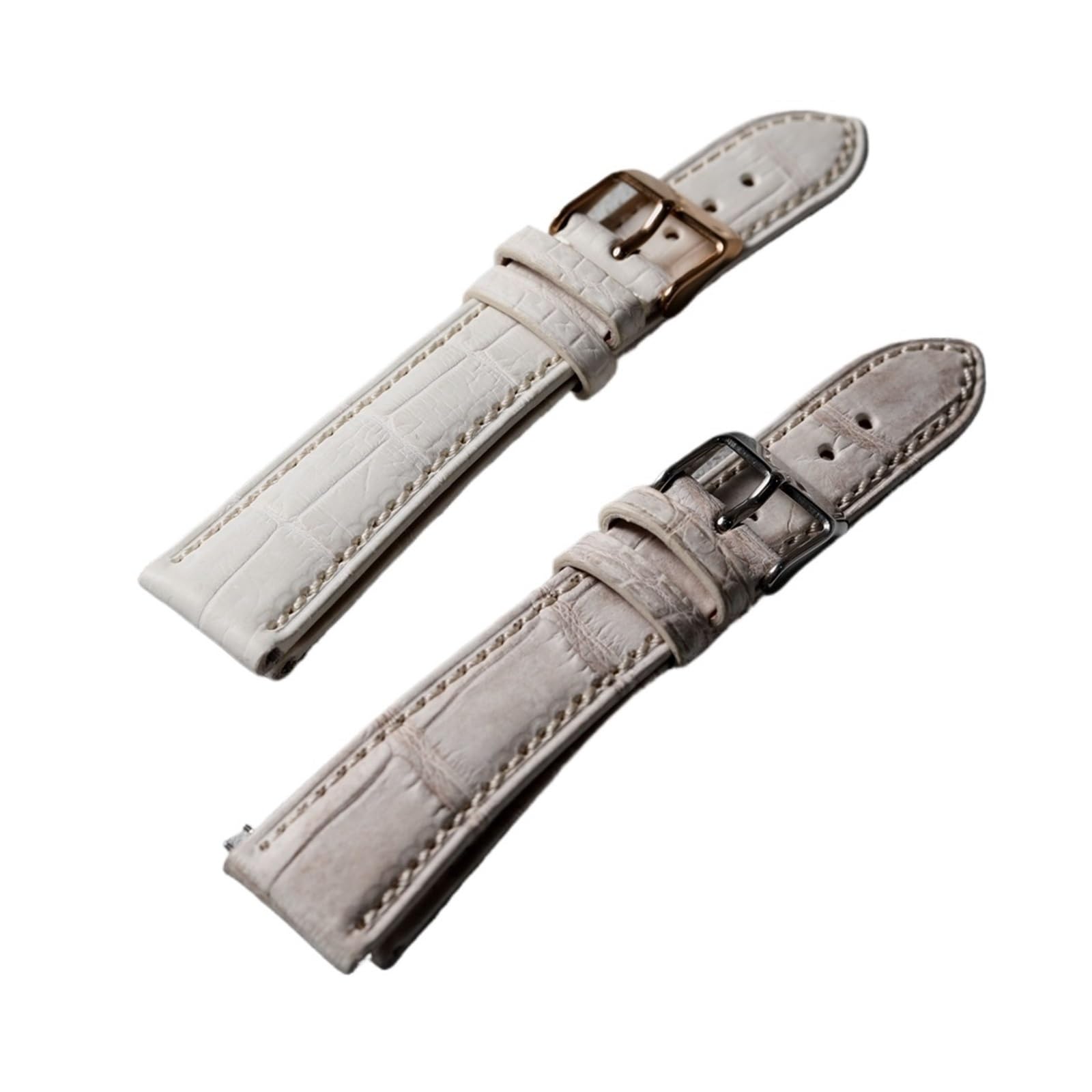 Generico Cinturino in pelle bianca fatto a mano 20MM*16MM grigio cinturino da orologio uomo a sgancio rapido