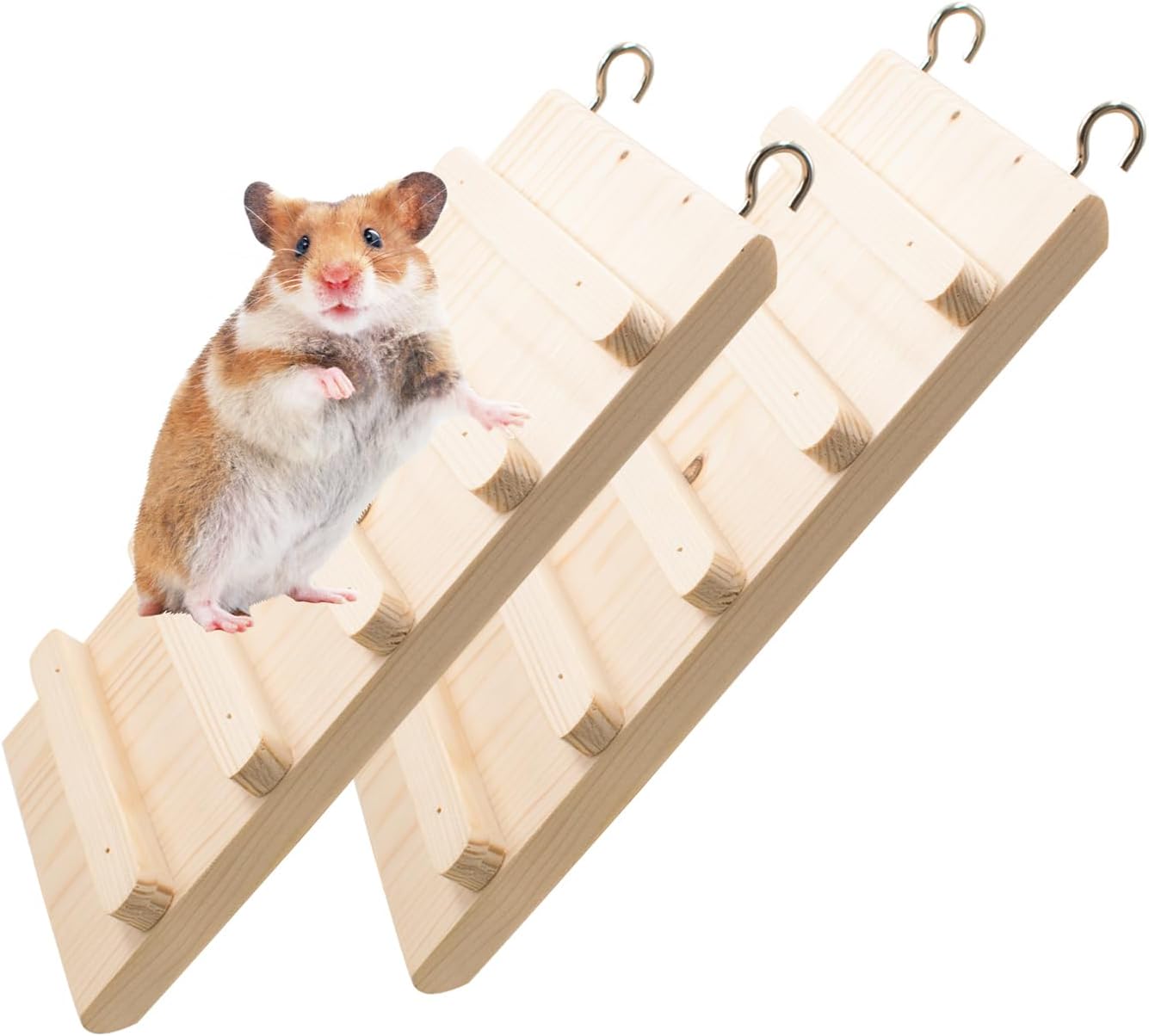2 PCS Hamster Climbing Bridge, Wooden Hamster Climbing
