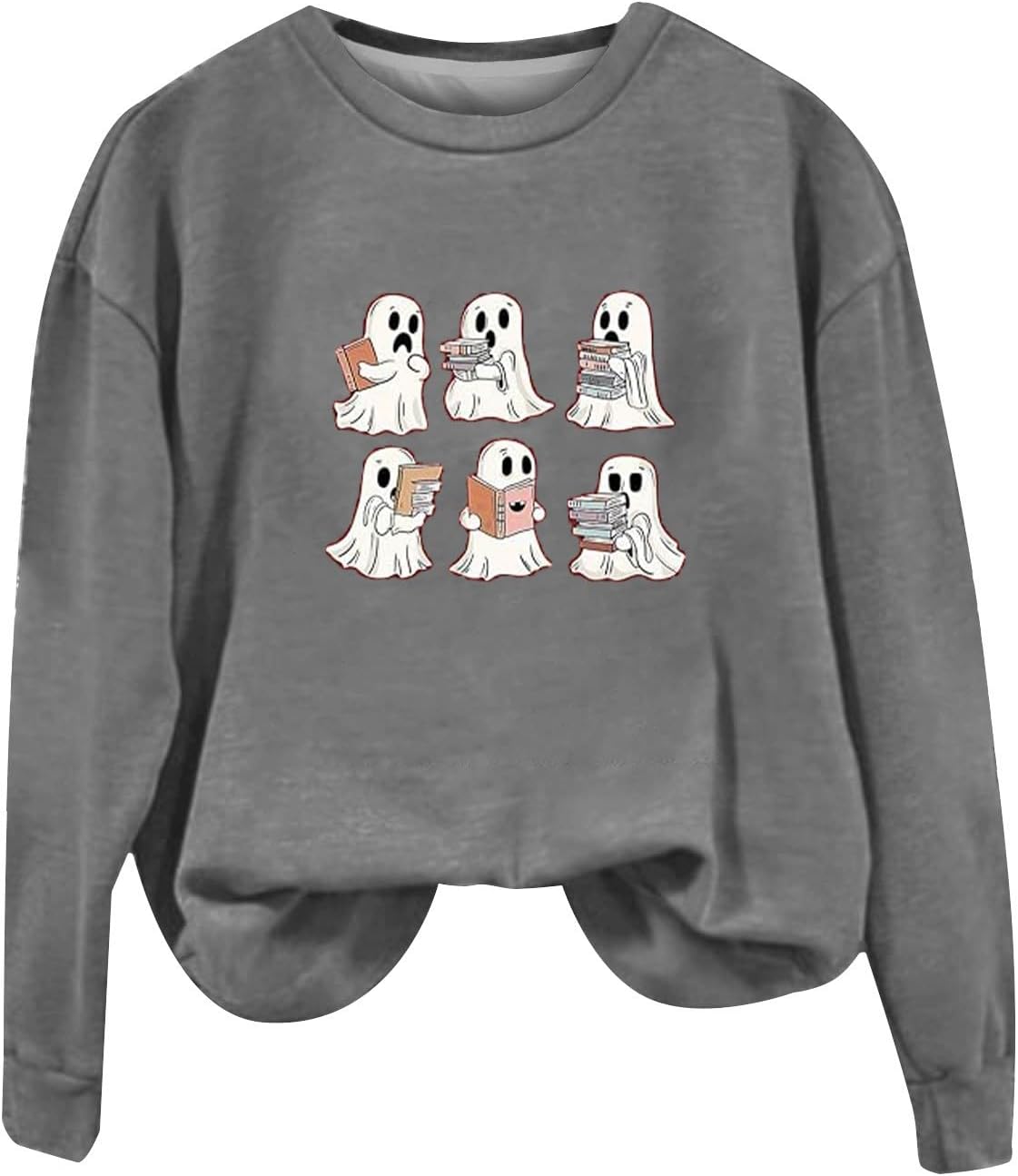Halloween Lightweight Sweatshirt Fashion Oversized Lady's Autumn/Winter Halloween Hoodie Small Sunglasses Printed Pullover Loose Plus Size Hoodie Colla Sweatshirt