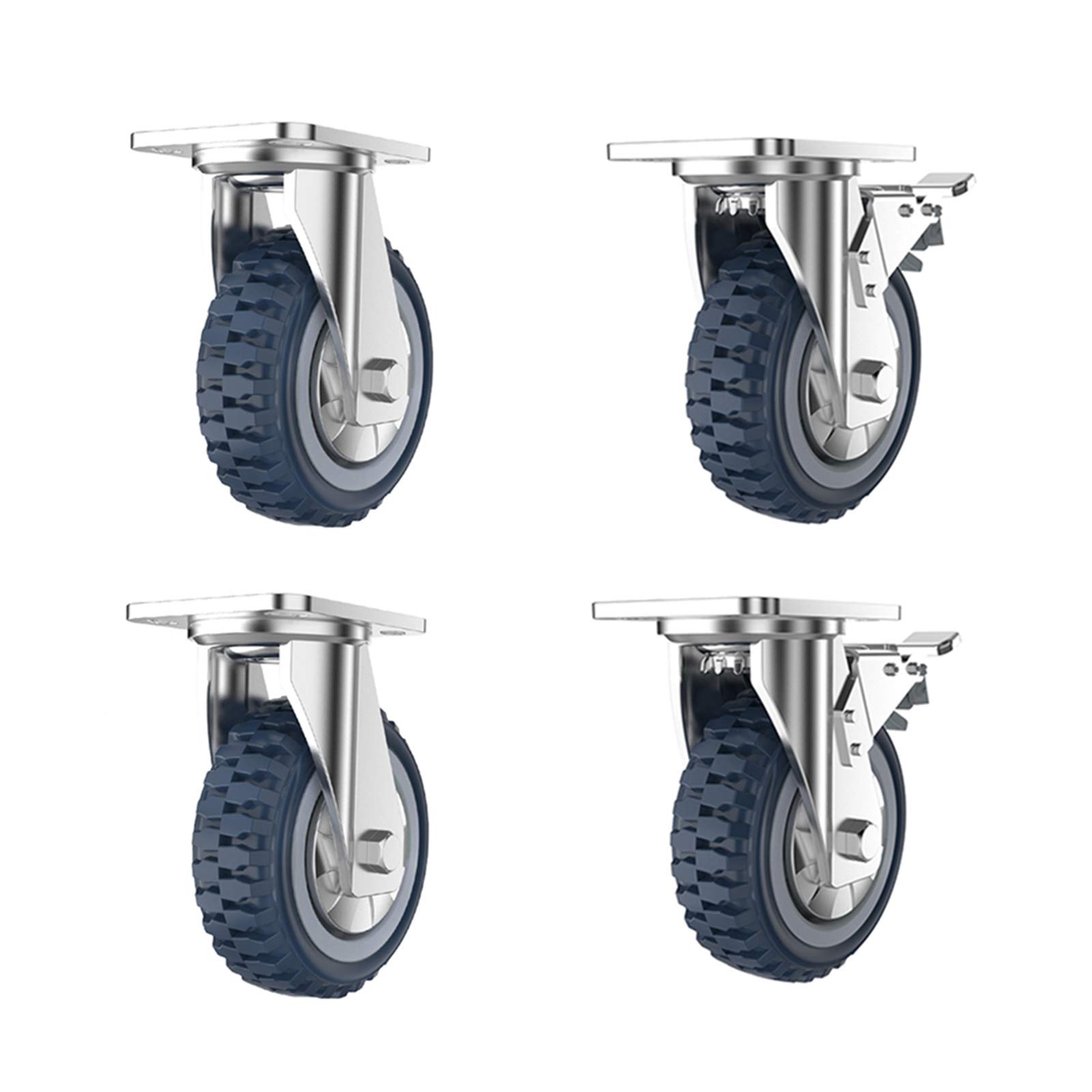 GYRAZXS Heavy Duty Swivel Caster Wheels 4 Pack Polyurethane Industrial Casters for Furniture & Trolleys Load Bearing Wheels for Smooth Transport and Mobility