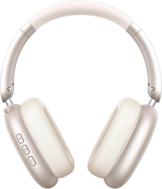 Wentronic Y01 Bruit sans fil Annuler les écouteurs Bluetooth 5.3 Écouteurs avec Microphone, Hi-Res Audio, 48H Temps de jeu, Earpads pliables confortables, compatible avec iOS,Android,PC, Starlight