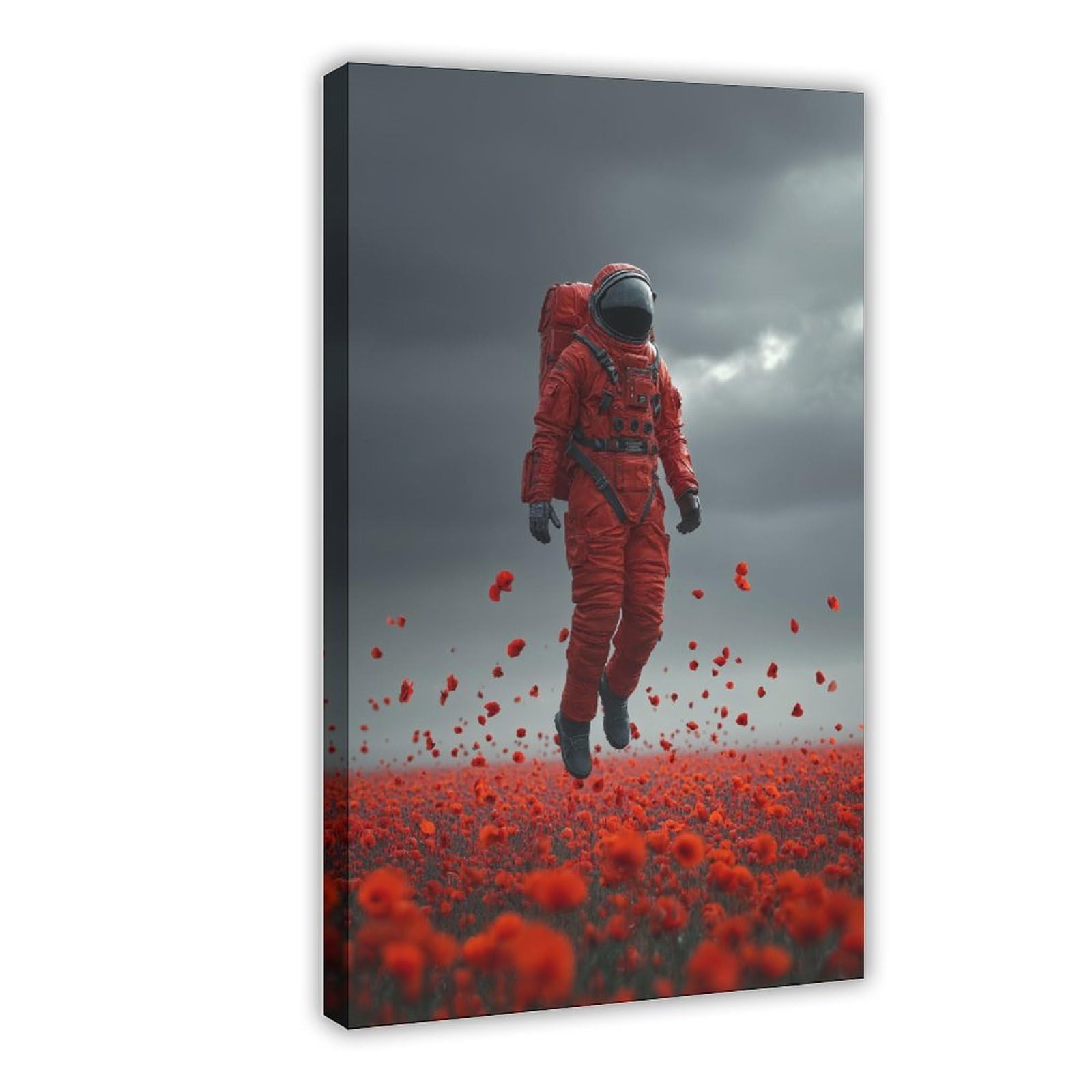 Ywtjax Frame-Style Astronaut Poster Canvas Poster For Bedroom Decor Gift