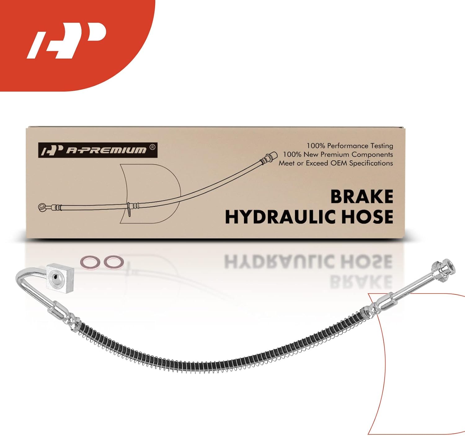 A-Premium Front Passenger Brake Hydraulic Hose Compatible with Kia Models - For Sportage 1995 1996 1997 1998 1999 2000 2001 2002 2.0L - Replace# 0K01143810C