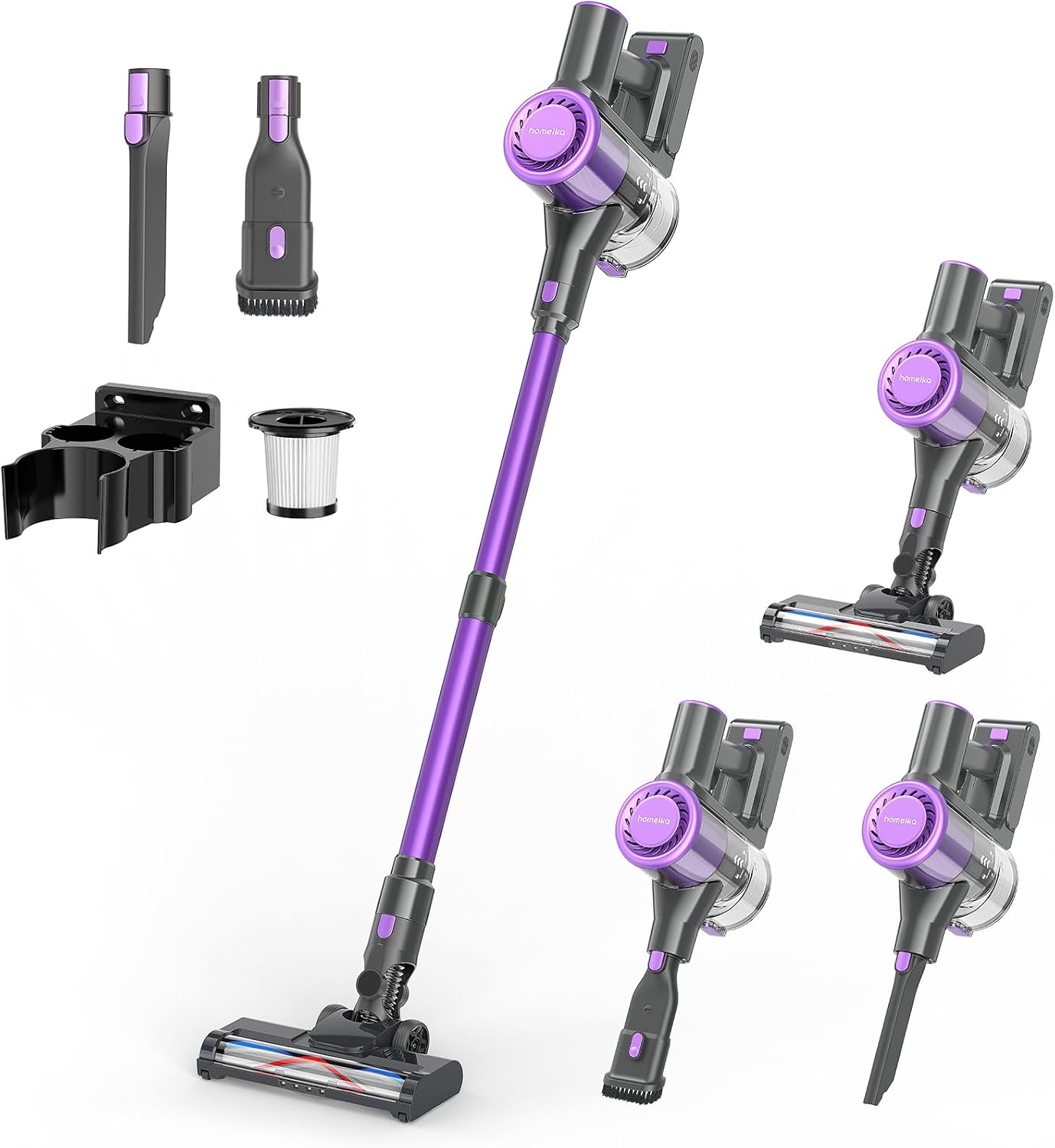 Homeika Cordless Vacuum Cleaner, 28Kpa Powerful Suction, 380W Strong Brushless Motor with 8 in 1 Lightweight Stick Vacuum Cleaner with 50 Min Runtime