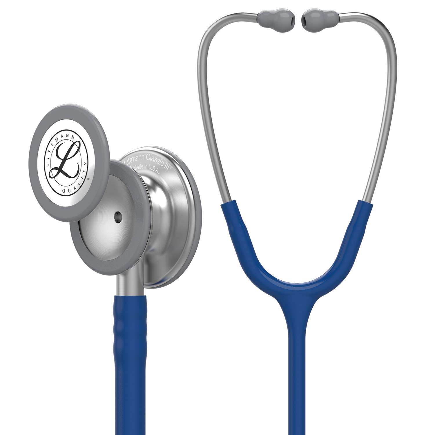 3M Littmann Classic III, Stetoscopio per il monitoraggio, tubo auricolare blu navy, 69 cm, 5622 + GIMA ASTUCCIO PORTA FONENDO, Turchese, Uso Professionale