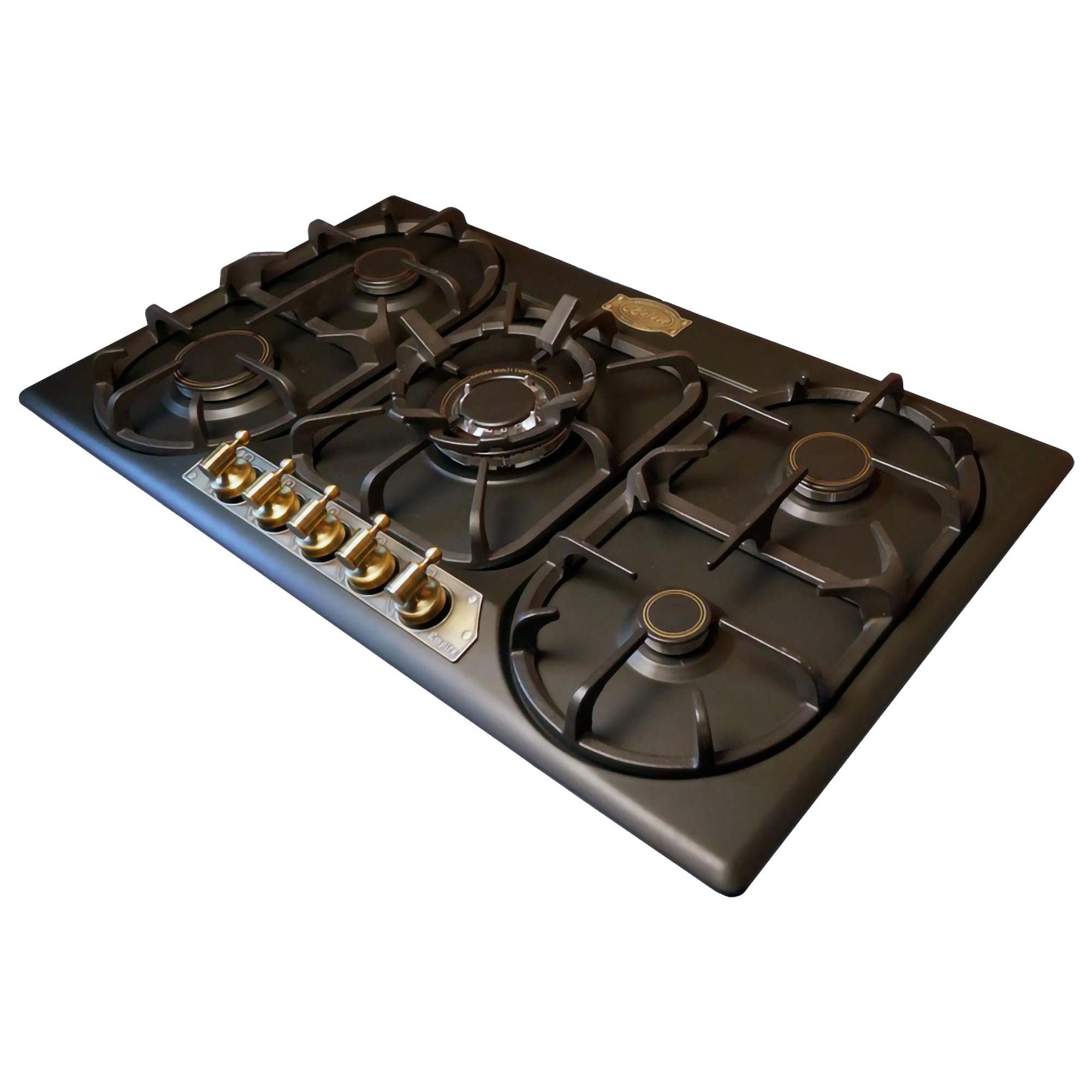 Kaiser KG 9325 Em Retro płyta gazowa, 90 cm, samowystarczalna kuchenka gazowa, emaliowana, palnik gazowy/do woka, 3,8 kW, sterowanie gazem, na gaz ziemny i propan, czarna