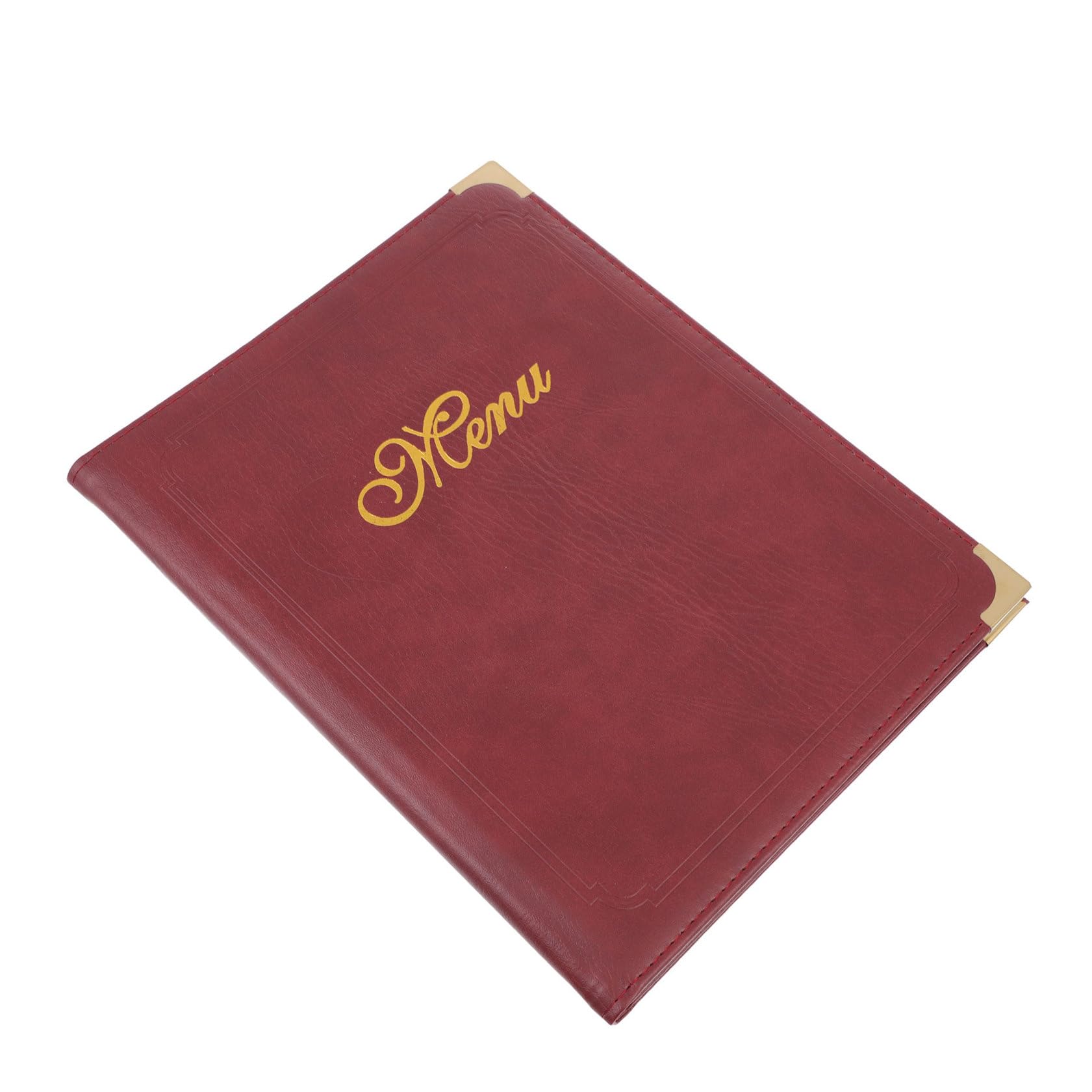 Carpeta de Menú Restaurante A4 de Piel Sintética Burdeos, Portamenús para Bar y Hotel, Soporte para Exhibición de Precios y Cartas de Comida, Carpeta Transparente para Uso