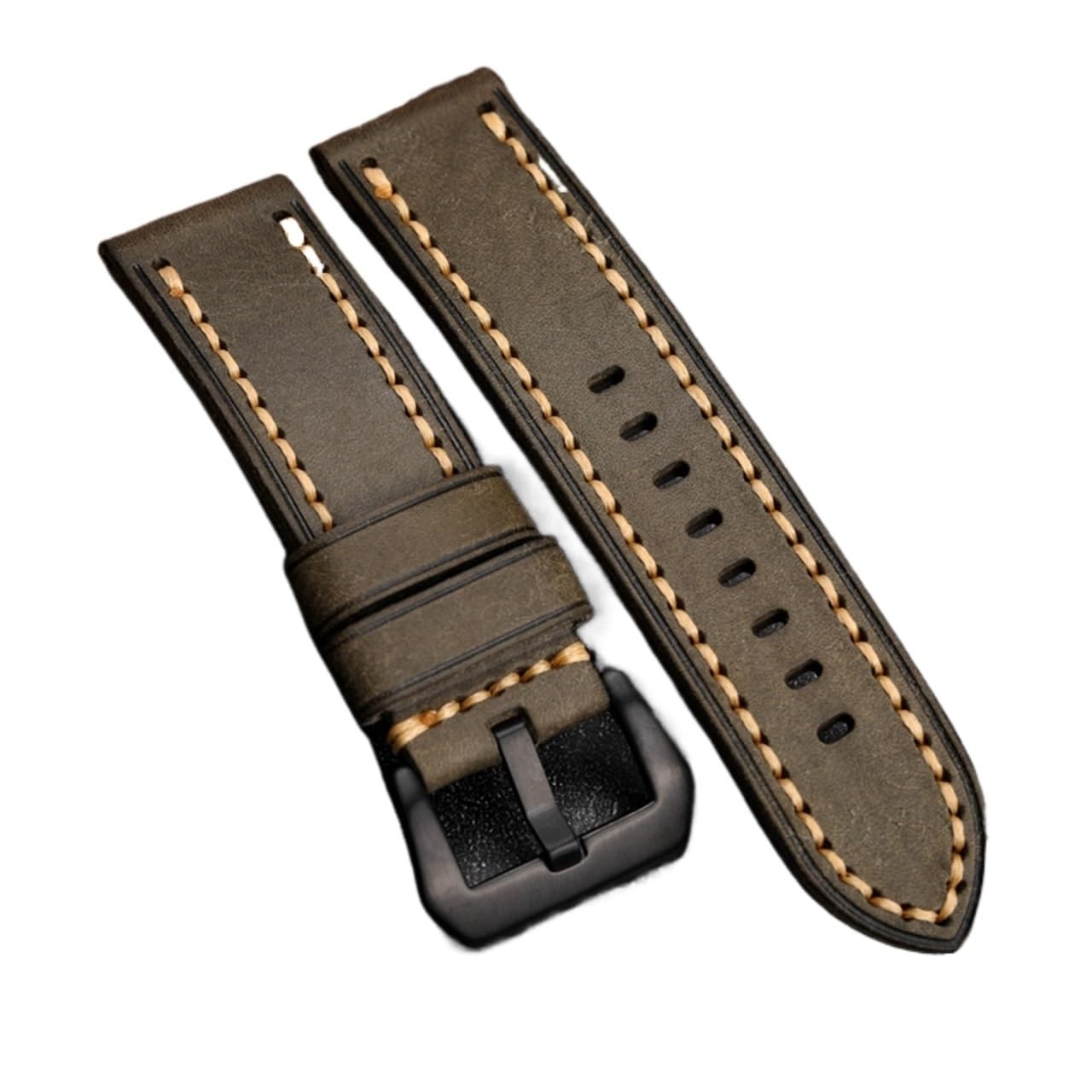 SiChouwz Bracelet De Montre En Cuir De Vache, Première Couche, Fait À La Main, 20, 22, 24MM