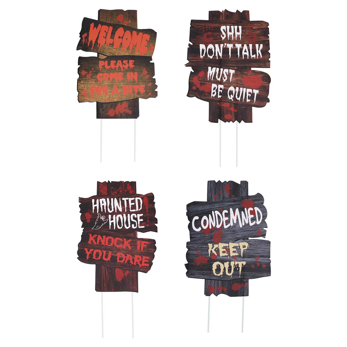 Halloween Rasendekoration 10-teilig - Grusel Wegweiser Für Garten & Party