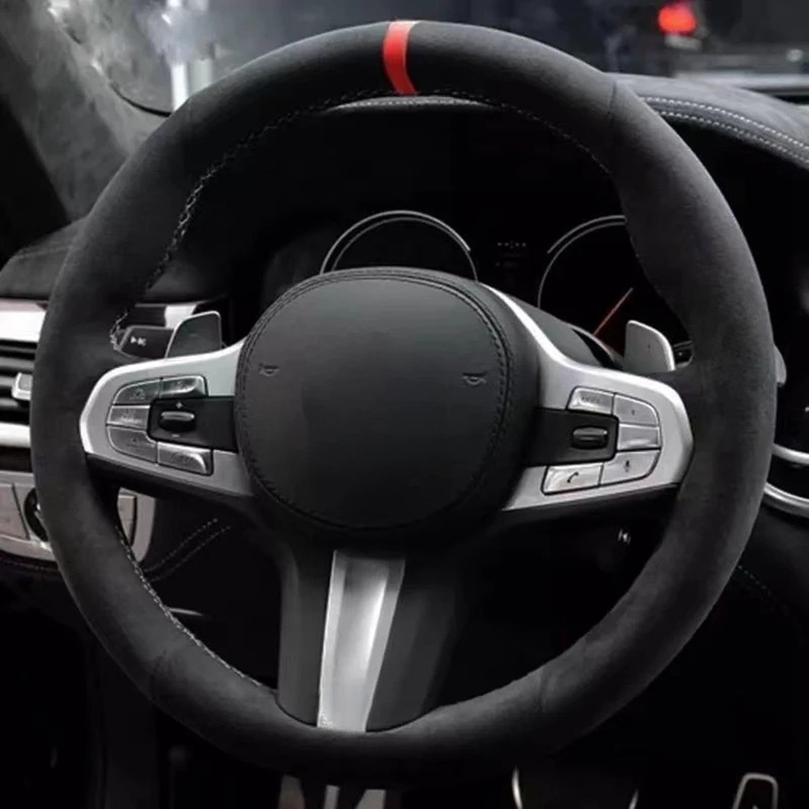 Pokrowiec na kierownicę samochodu zamsz, do BMW M Sport G30 G31 G32 G20 G21 G14 G15 G16 X3 G01 X4 G02 X5 G05
