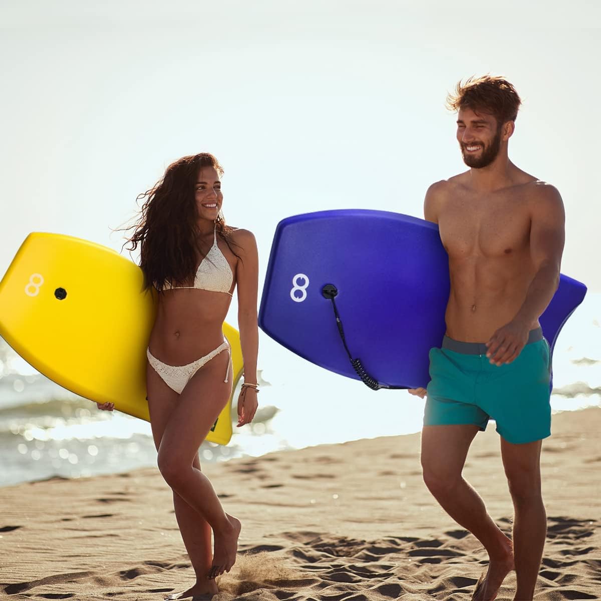 Bodyboard de 83.8 cm/94.0 cm/106.7 cm IXPE Premium con correa de muñeca en espiral, núcleo de EPS súper ligero y parte inferior lisa de HDPE, perfecto para niños y adultos (amarillo, 42