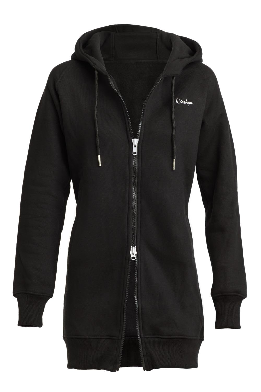 WINSHAPE Damen Winshape Lange, Kuschelige Hoodie-Jacke J006 mit 2-Wege-Zipper Kapuzenpullover