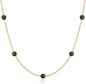 Fettero Dainty Beads Choker Neckces for Women - 14K Gold Plated Beaded Necklace Summer Beach Choker Boho Gold Necklace for Women Jewelry