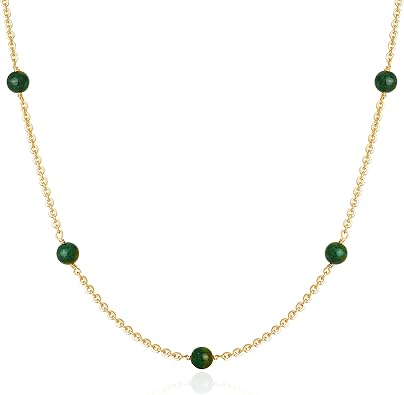 Fettero Dainty Beads Choker Neckces for Women - 14K Gold Plated Beaded Necklace Summer Beach Choker Boho Gold Necklace for Women Jewelry