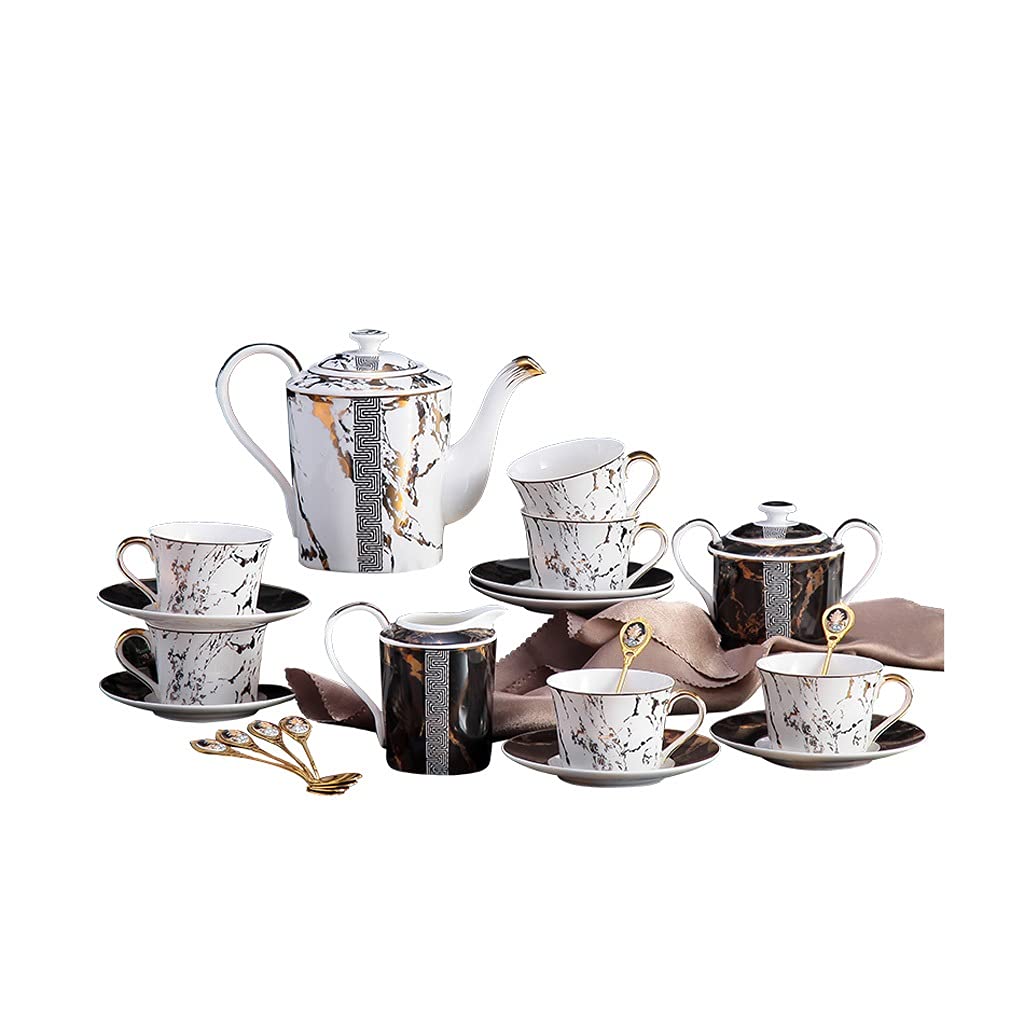 TYUHDUYUR Coffee Set Porcelain Tea Set Ceramic Mug Pot Sugar Bowl Creamer Teapot Teatime Party Drinkware