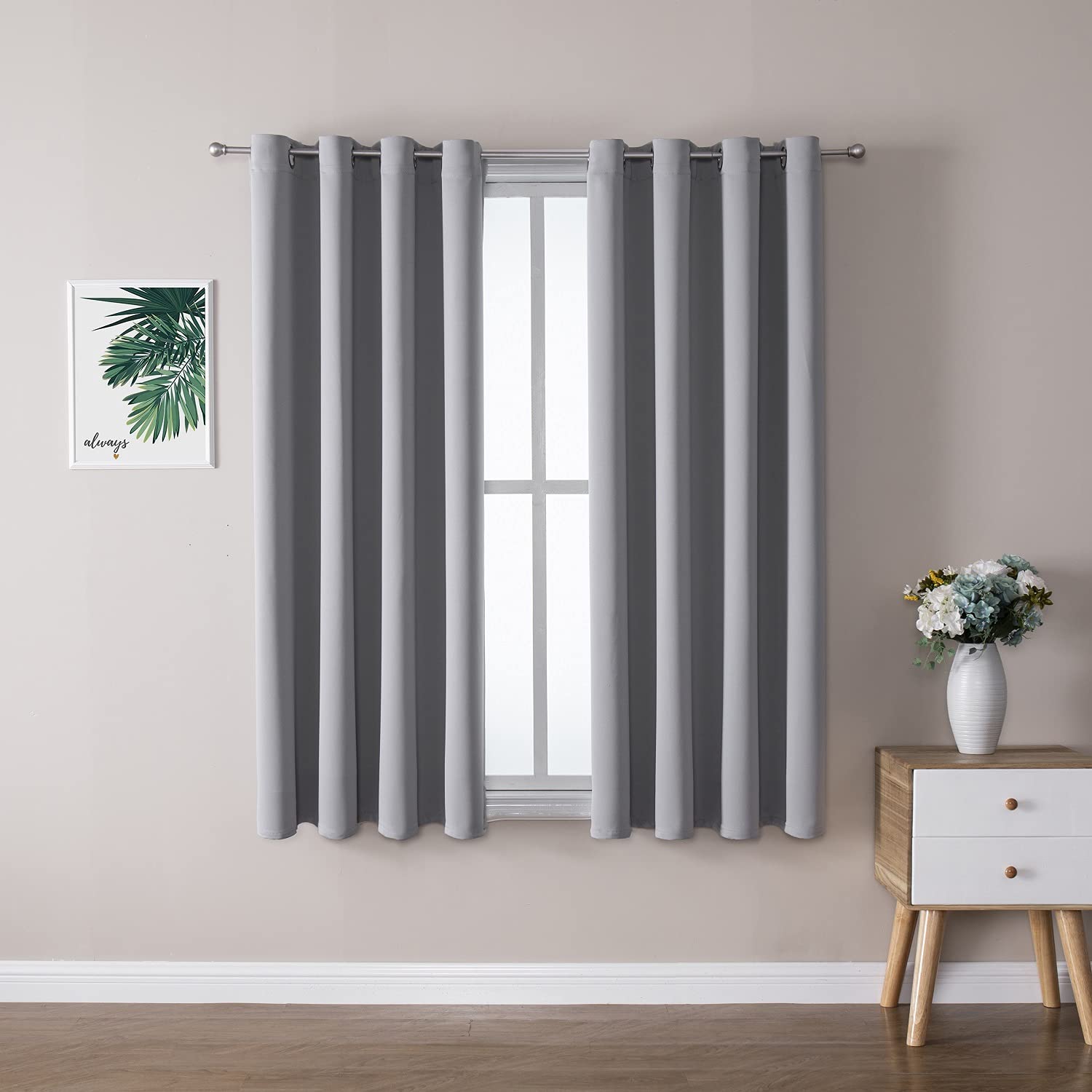 ChrisDowa Blackout Curtains for Bedroom and Living Room 54 Inches Long