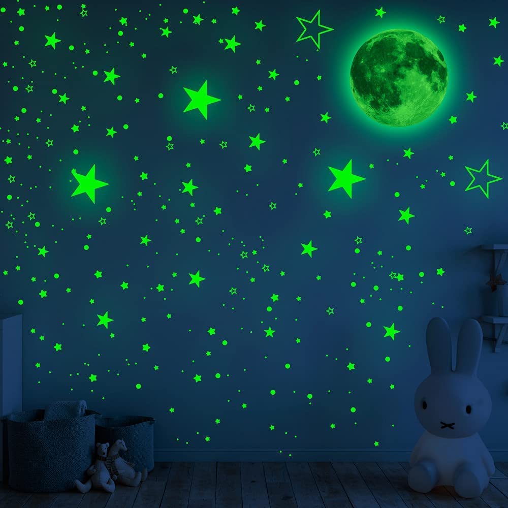 Luminoso Pegatinas de Pared Estrellas Fluorescentes 1119 PCS para Techo Decoración Dormitorio Niños